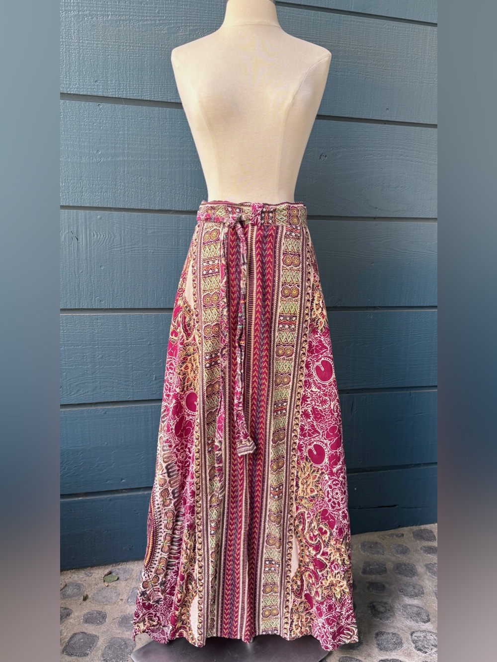 🌺True Vintage - 70s-80s? Patterned Maxi boho cotton skirt 🌺